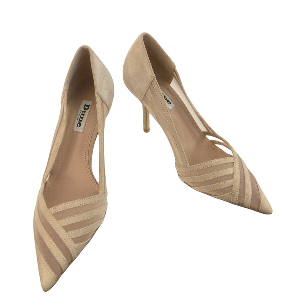 DUNE LONDON NUDE CREAM MESH SUEDE HEELS- size 37- 6US-Beautiful